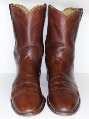 J Chisholm Brown Leather Western Cowboy Boots (Men 12 US)